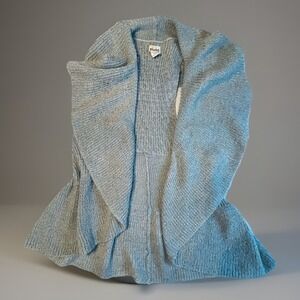 Mudd Y2K Ribbed Open Cardigan Womens Small Gray Sleeveless Cowl Neck